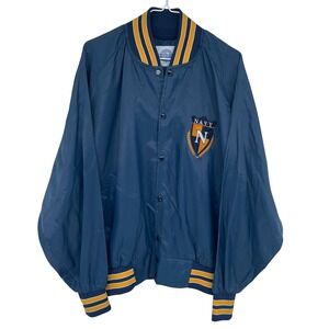 Vintage 80s Legends Premium Apparel Mens Navy Varsity Windbreaker Jacket XL Blue